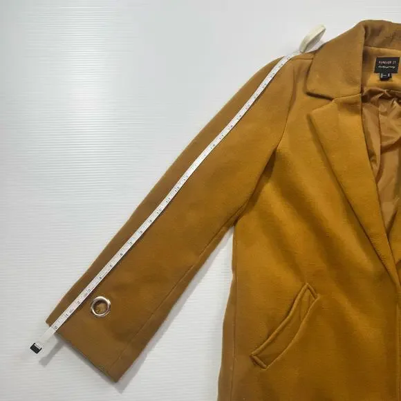 Camel Longline Over Coat Women’s Medium Minimalist Quiet Luxury 90s Old Money - Picture 15 of 16